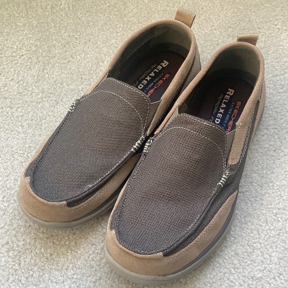 Skechers Shoes | Sketchers Extra Wide Fit, Memory Foam, Slip One. Size 11.5 | Color: Brown/Tan | Size: 11.5 | 17bouquet's Closet